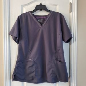 Healing Hands Purple Label Women's V-Neck Scrub Top Pewter XL